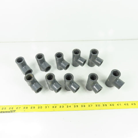 Colonial SCH-80 PVC-T D-2467 PVC Tee Fitting 1/2" ID Lot Of 10