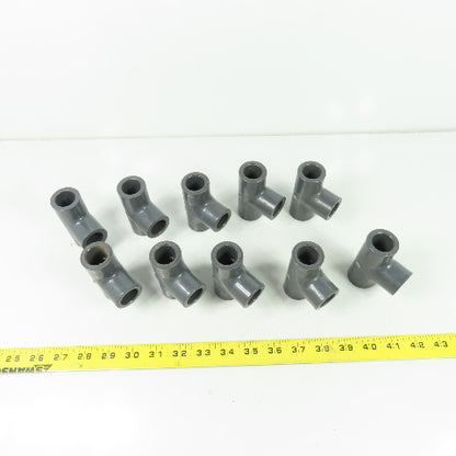 Colonial SCH-80 PVC-T D-2467 PVC Tee Fitting 1/2" ID Lot Of 10