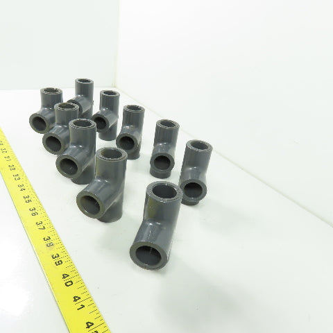 Colonial SCH-80 PVC-T D-2467 PVC Tee Fitting 1/2" ID Lot Of 10