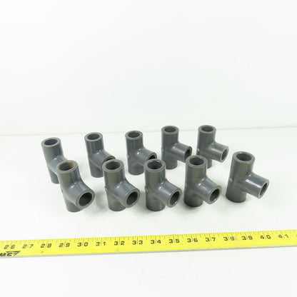 Colonial SCH-80 PVC-T D-2467 PVC Tee Fitting 1/2" ID Lot Of 10