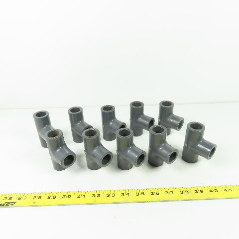 Colonial SCH-80 PVC-T D-2467 PVC Tee Fitting 1/2" ID Lot Of 10