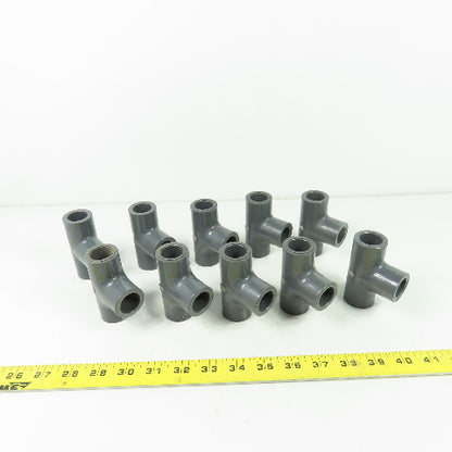 Colonial SCH-80 PVC-T D-2467 PVC Tee Fitting 1/2" ID Lot Of 10