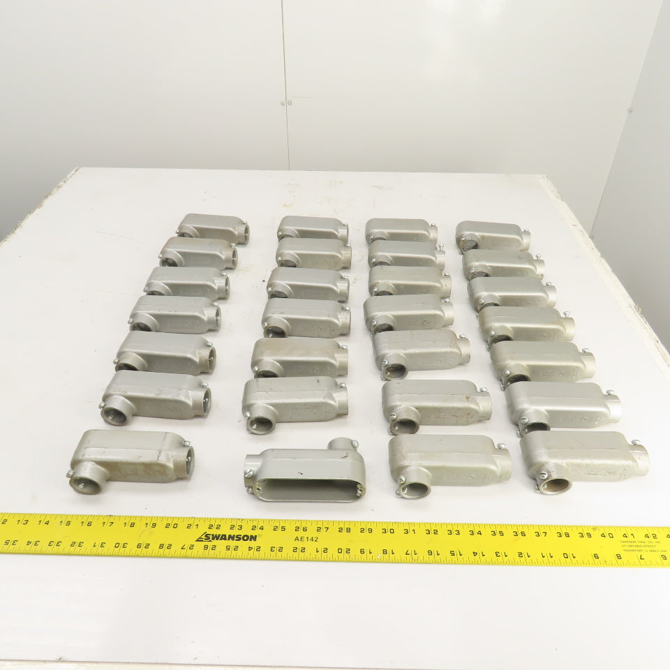 Crouse-Hinds 1" Cast Aluminum Conduit Outlet Body (No Cover) Lot Of 28