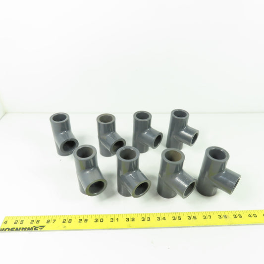 Colonial SCH-80 PVC-1 D-2467 PVC Tee Fitting 3/4" ID Lot Of 8