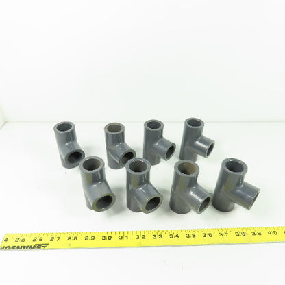 Colonial SCH-80 PVC-1 D-2467 PVC Tee Fitting 3/4" ID Lot Of 8