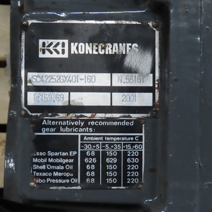 Kone HSC42252GX401-160 159.69:1 Ratio Right Angle Gear Reducer 110 x 28mm Shafts
