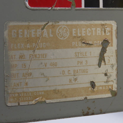 General Electric FVK31EF Flex-A-Plug Breaker Bus Plug 15A 480V 3Ph