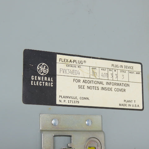General Electric FVK34ED4 40A 480V Flex-A-Plug Breaker Bus plug