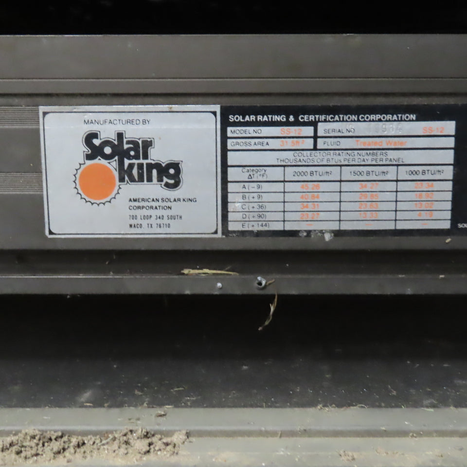 Solar King SS-12 Off Grid Solar Treated Water Heater Lot Of 11 (3 Broken)