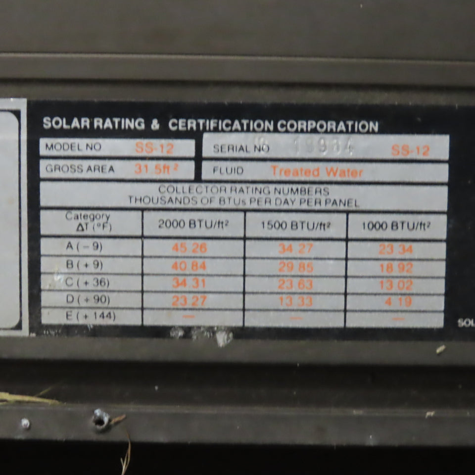 Solar King SS-12 Off Grid Solar Treated Water Heater Lot Of 11 (3 Broken)