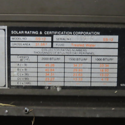 Solar King SS-12 Off Grid Solar Treated Water Heater Lot Of 11 (3 Broken)