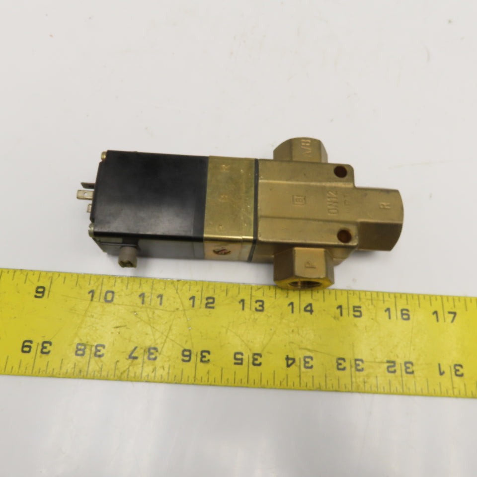 Burkert 340-C-7/16-B 3 Way Solenoid Valve 3/8", 3/4" Ports 24V 60Hz Coil