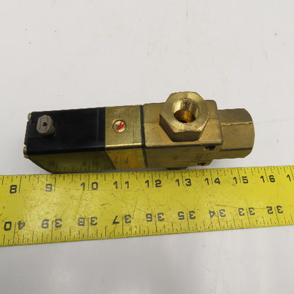Burkert 340-C-7/16-B 3 Way Solenoid Valve 3/8", 3/4" Ports 24V 60Hz Coil
