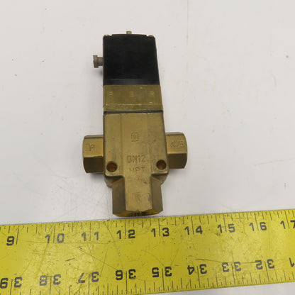 Burkert 340-C-7/16-B 3 Way Solenoid Valve 3/8", 3/4" Ports 24V 60Hz Coil