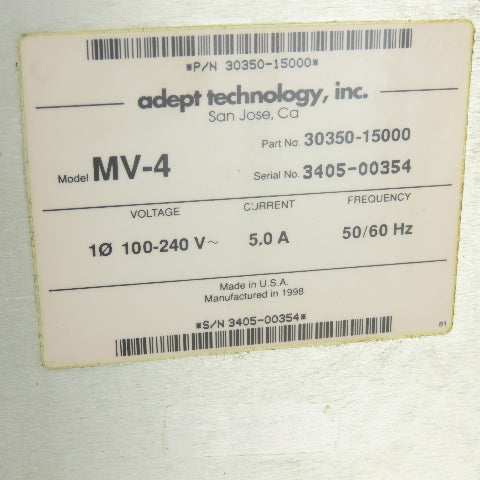 Adept Technology 30350-15000 100-240V 5A Slot Rack 50/60Hz