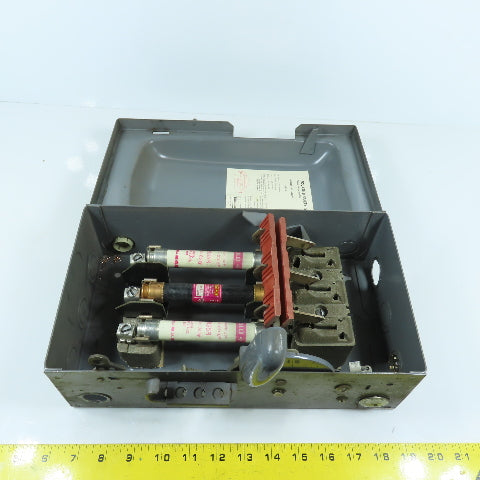 Square D A85341 Series A1 30A Fusible Safety Disconnect Switch 600V 3-Pole 20HP