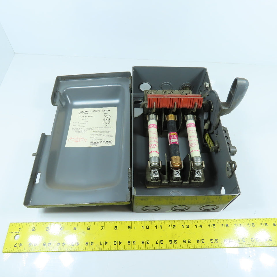 Square D A85341 Series A1 30A Fusible Safety Disconnect Switch 600V 3-Pole 20HP