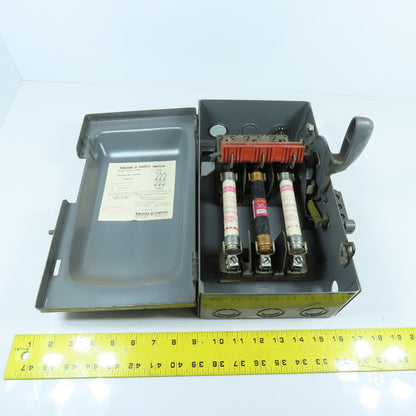 Square D A85341 Series A1 30A Fusible Safety Disconnect Switch 600V 3-Pole 20HP