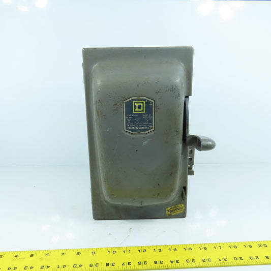 Square D A85341 Series A1 30A Fusible Safety Disconnect Switch 600V 3-Pole 20HP
