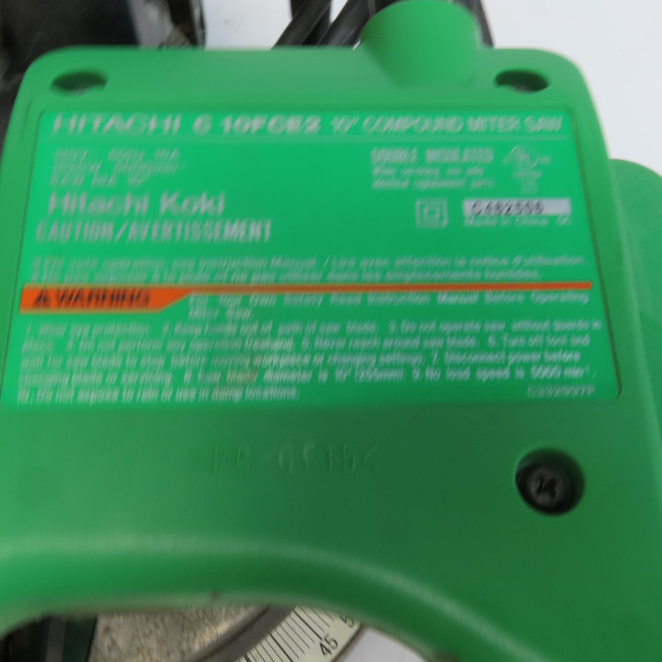 Hitachi C10FCE2 10" Compound Miter Saw 120V 15A 5000 RPM