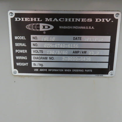 Diehl ESL10 10" Straight Line Rip Saw 7.5HP 230/460V 3PH W/Laser & Casters
