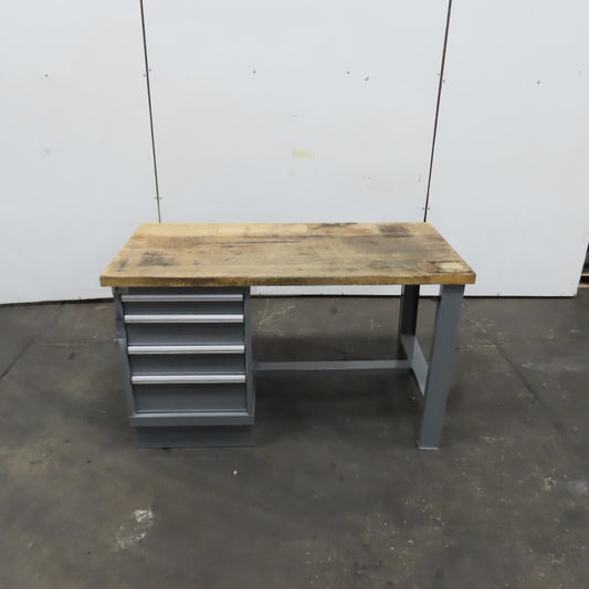 Lista 60 x 30" x 35" H 4-Drawer Industrial Work Bench Table Station Cabinet Desk