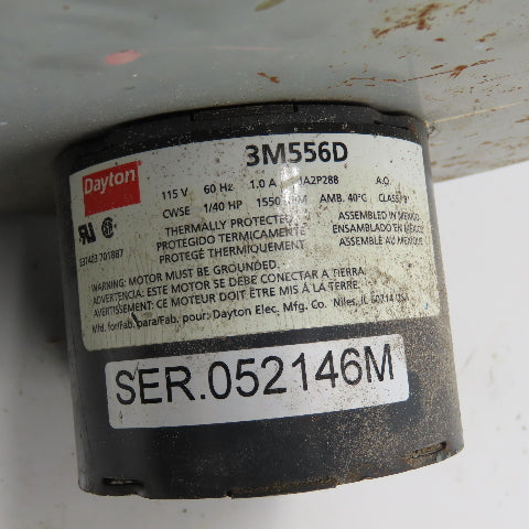 Dayton 3M556D 1/40HP Direct Drive Squirrel Cage Blower Fan 115V 1A 1550RPM