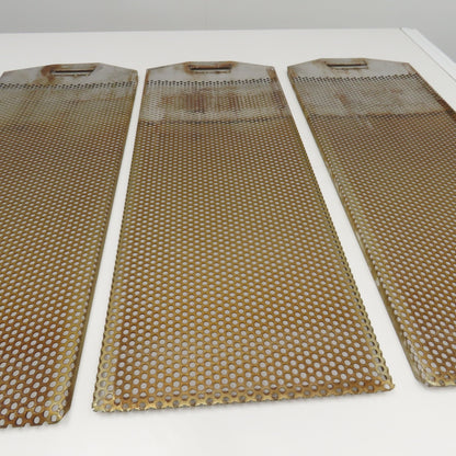 32-1/2" x 12" Corrugated Stainless Steel Baffle Strainer Plates Lot Of 3