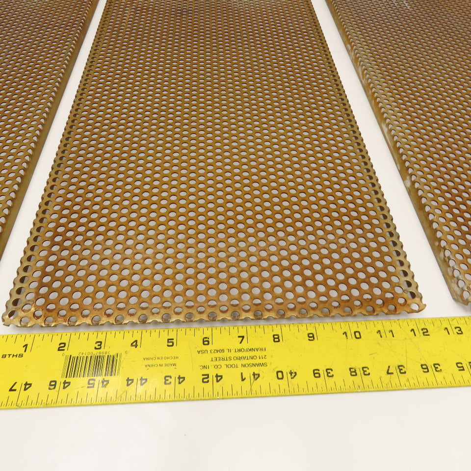 32-1/2" x 12" Corrugated Stainless Steel Baffle Strainer Plates Lot Of 3