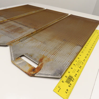 32-1/2" x 12" Corrugated Stainless Steel Baffle Strainer Plates Lot Of 3