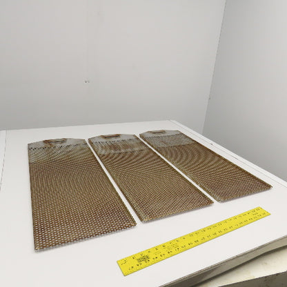 32-1/2" x 12" Corrugated Stainless Steel Baffle Strainer Plates Lot Of 3