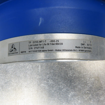 Siemens 1FK7063-5AF71-1DH5 263V 3Ph Servo Motor W/ Wittenstine 7:1 Gear Head