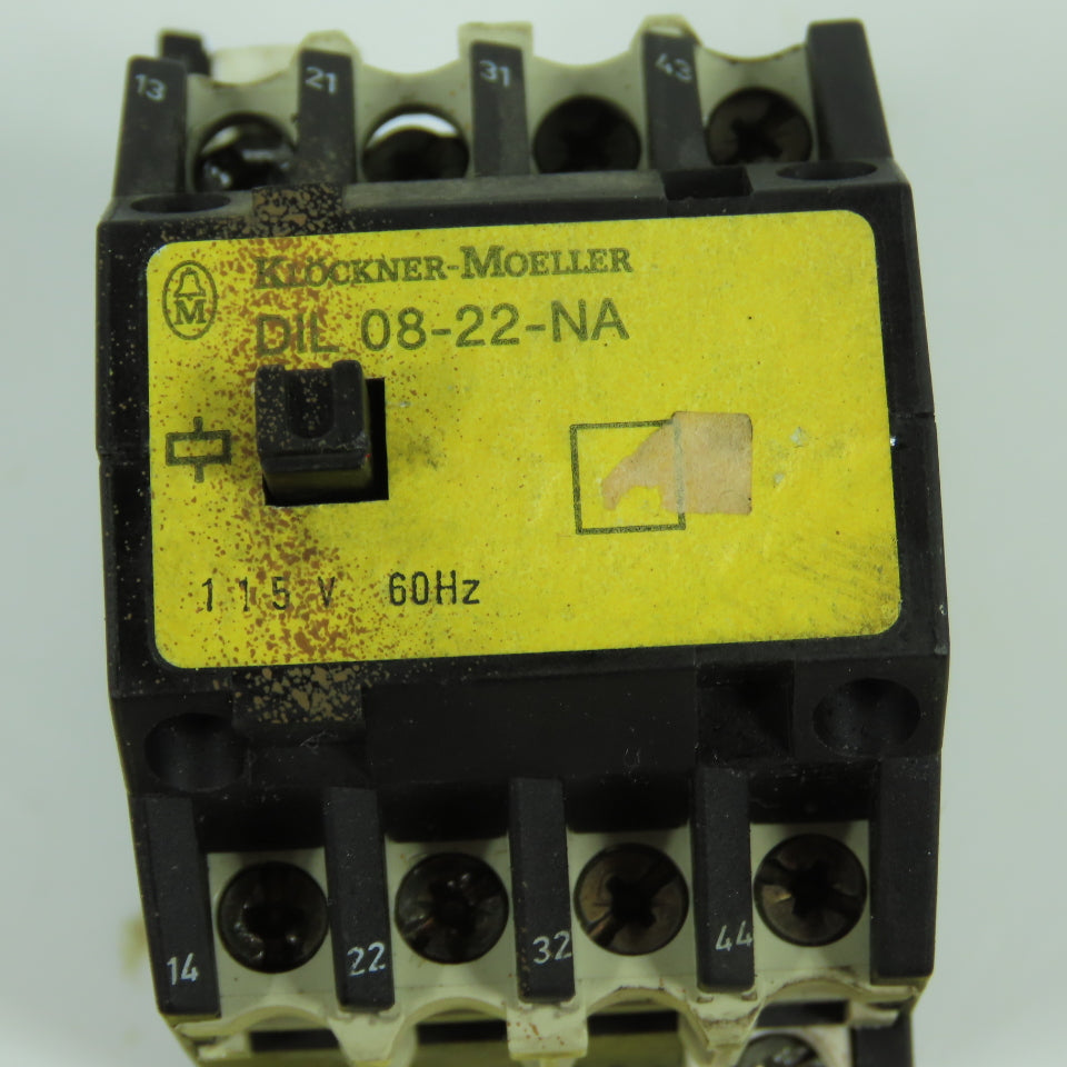 Klockner Moeller DIL 08-22-NA 300VAC 10A Max Contactor 110V 60Hz Coil