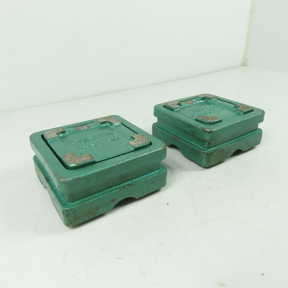 Rubert England Ball Bearing Machine Blocks 3-3/8" X 3-3/8" Lot Of 2