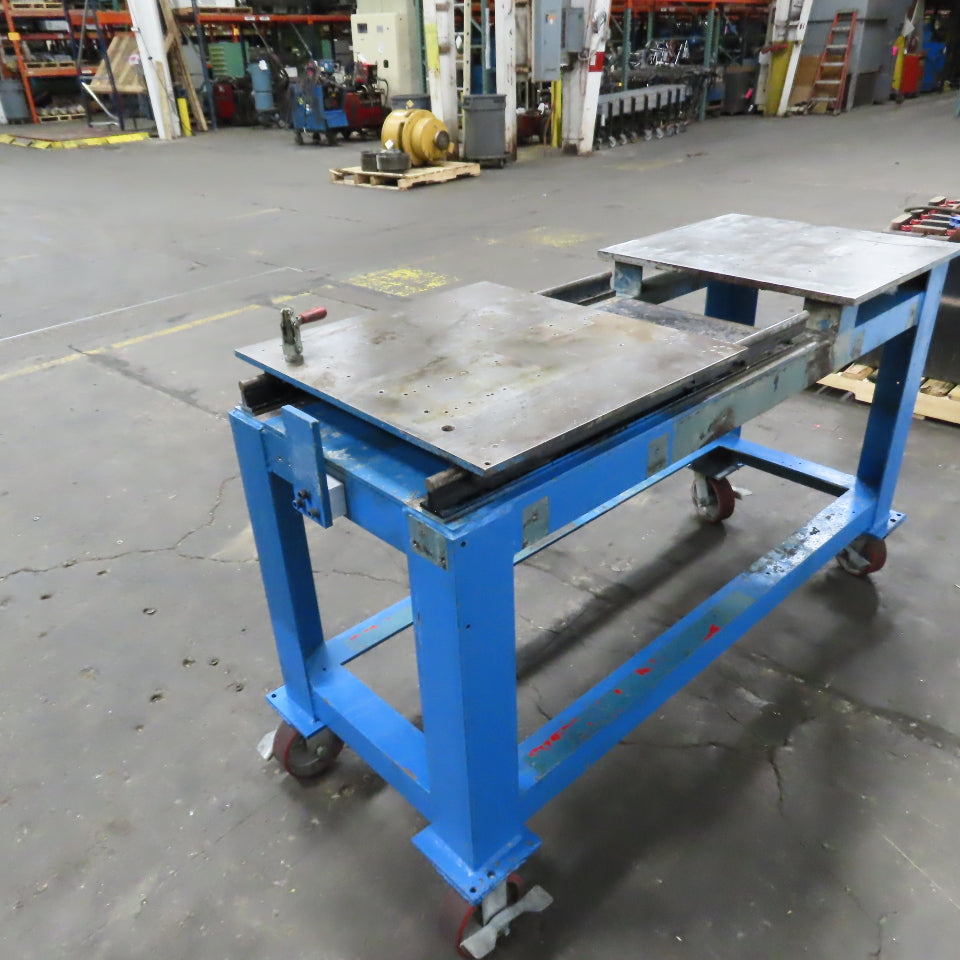 61" x 24" x 36" H Steel Slide Top Work Table Weld Bench 1/2" & 5/8" W/ Casters