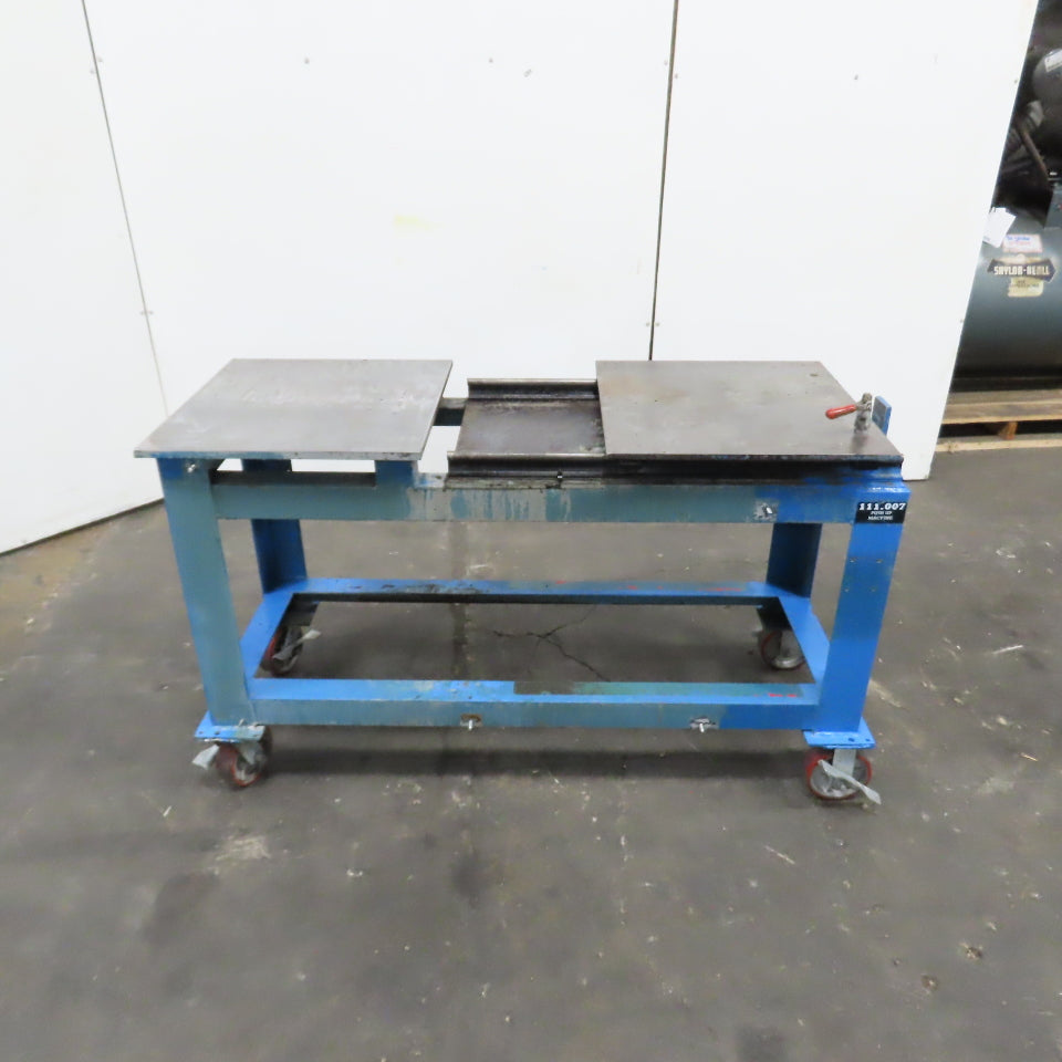 61" x 24" x 36" H Steel Slide Top Work Table Weld Bench 1/2" & 5/8" W/ Casters