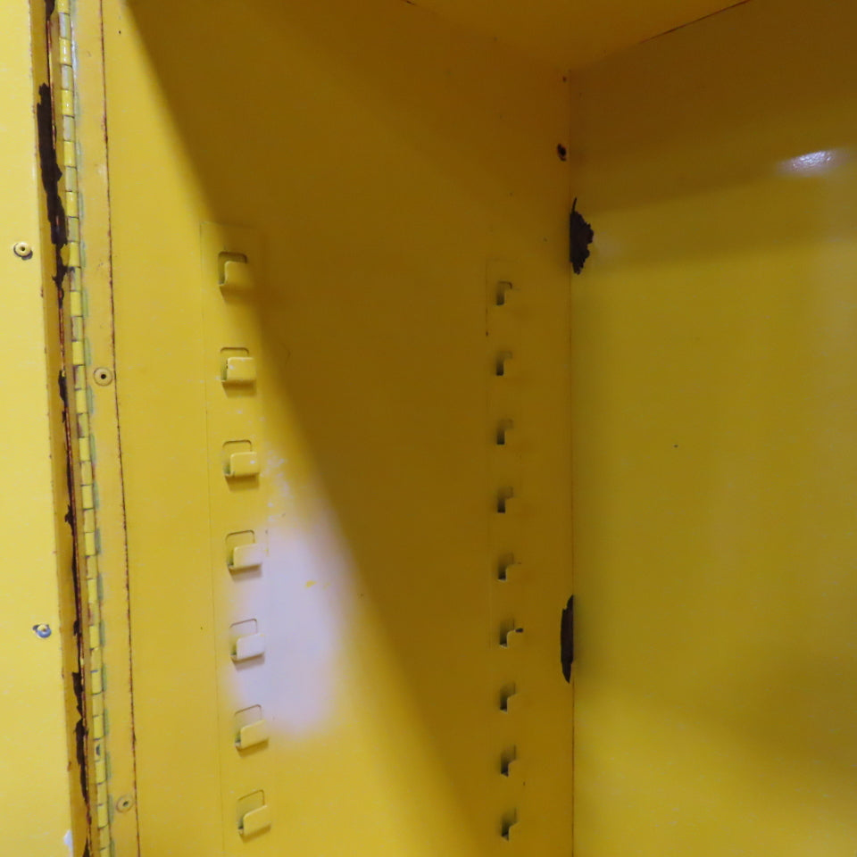 Justrite 25450 45 Gallon Cap Flammable Liquid Storage Cabinet Yellow (No Shelfs)