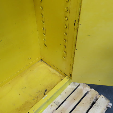 Justrite 25450 45 Gallon Cap Flammable Liquid Storage Cabinet Yellow (No Shelfs)