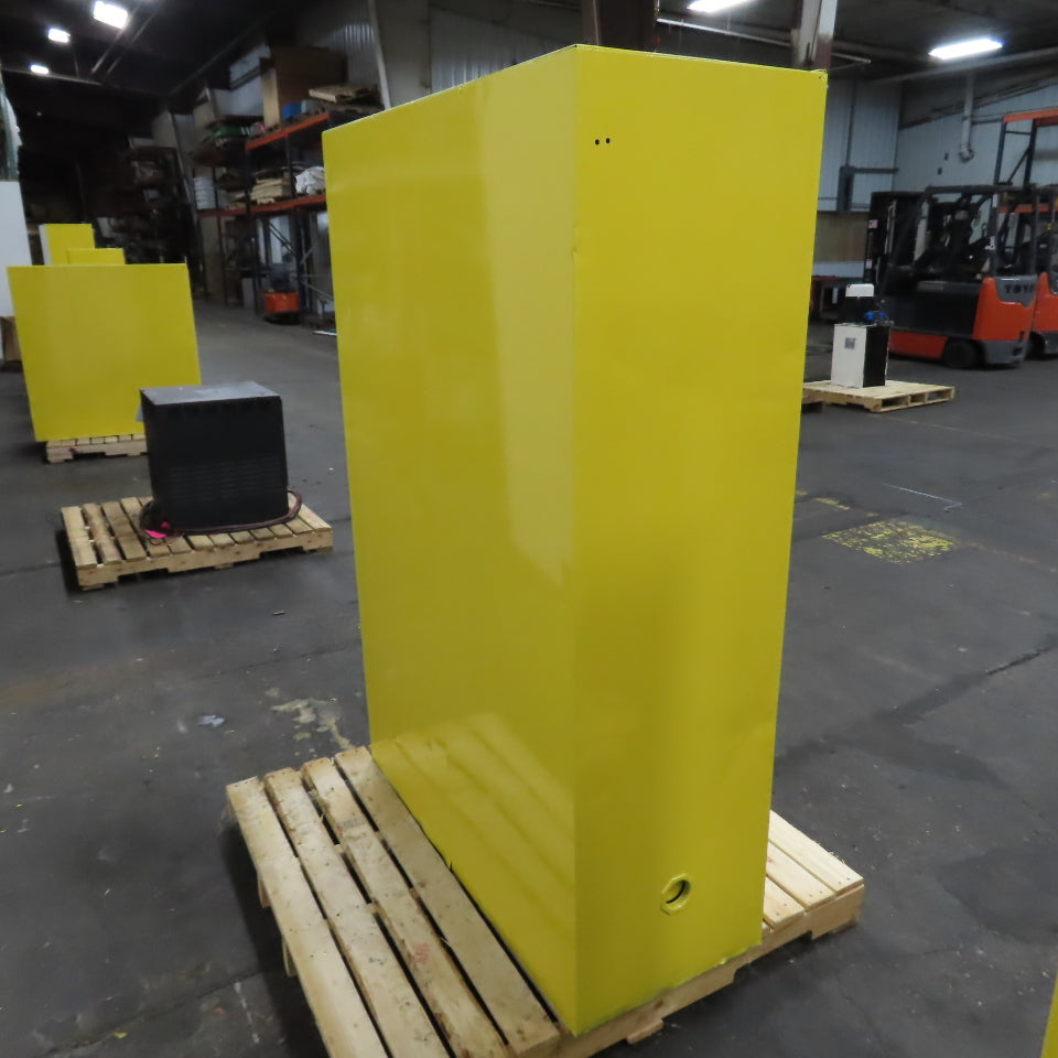 Justrite 25450 45 Gallon Cap Flammable Liquid Storage Cabinet Yellow (No Shelfs)