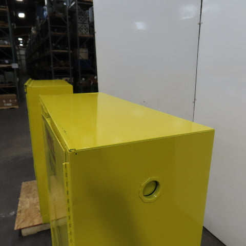 Justrite 25450 45 Gallon Cap Flammable Liquid Storage Cabinet Yellow (No Shelfs)