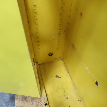 Justrite 25545 45 Gallon Flammable Storage Cabinet Yellow Bifold Door (No Shelfs