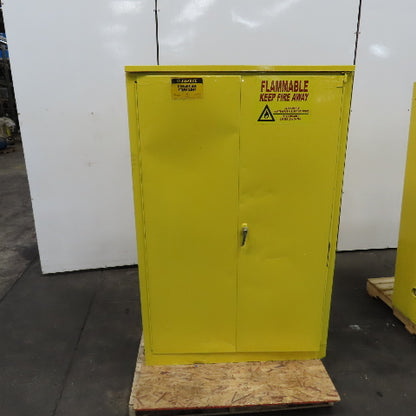 Justrite 25545 45 Gallon Flammable Storage Cabinet Yellow Bifold Door (No Shelfs
