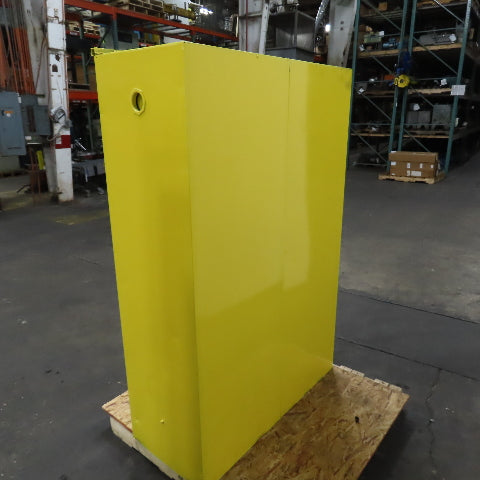 Justrite 25545 45 Gallon Flammable Storage Cabinet Yellow Bifold Door (No Shelfs