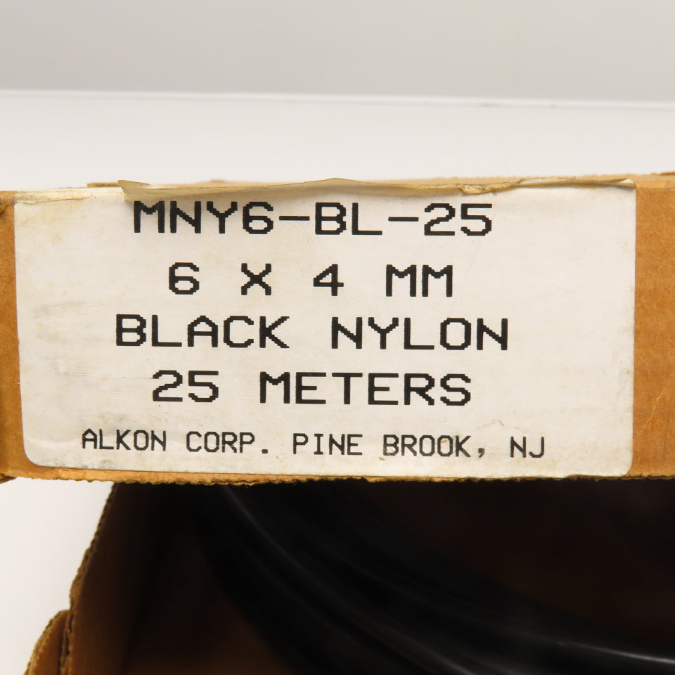 Alkon MNY6-BL-25 6mm x 4mm ID Black Nylon Airline Tubing 75'