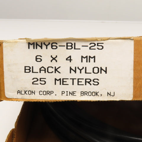 Alkon MNY6-BL-25 6mm x 4mm ID Black Nylon Airline Tubing 75'