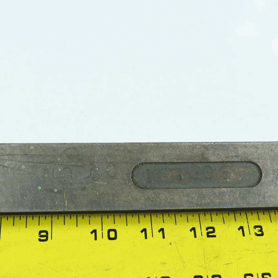 1-1/4" x 1-1/2" x 16" L Rectangular Steel Gage Block GO 16.002" NOGO 16.006"