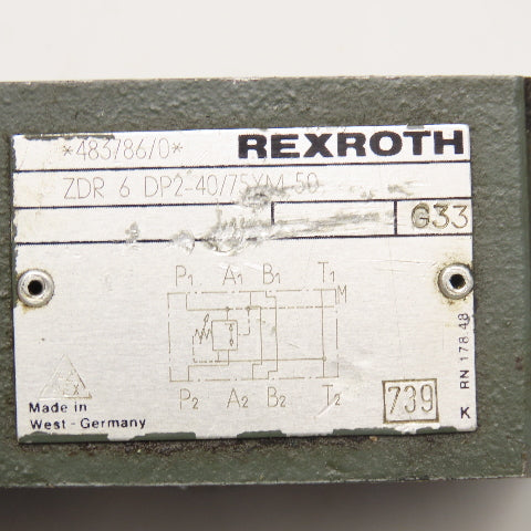 Rexroth ZDR 6 DP2-40/75YM-50 Direct Operating Pressure Reducing Hydraulic Valve