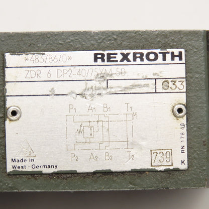 Rexroth ZDR 6 DP2-40/75YM-50 Direct Operating Pressure Reducing Hydraulic Valve