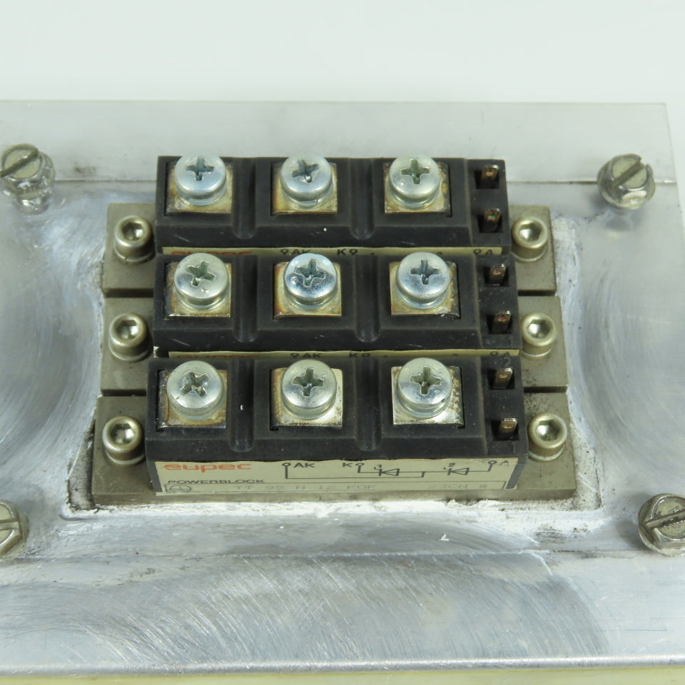 Eupec TT 95 N 12 K0F Power Block Module W/ 5"x6" Aluminum Fin Style Heat Sink
