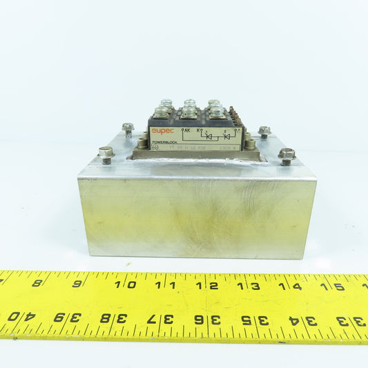 Eupec TT 95 N 12 K0F Power Block Module W/ 5"x6" Aluminum Fin Style Heat Sink